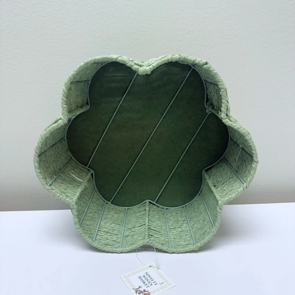 Target Bullseye Playground Green Flower Shaped Novelty Open Woven Basket, 2026